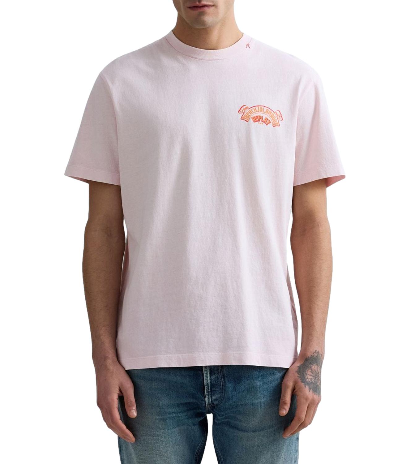 Replay T-Shirt da Uomo - Rosa - M3400.000.22662n