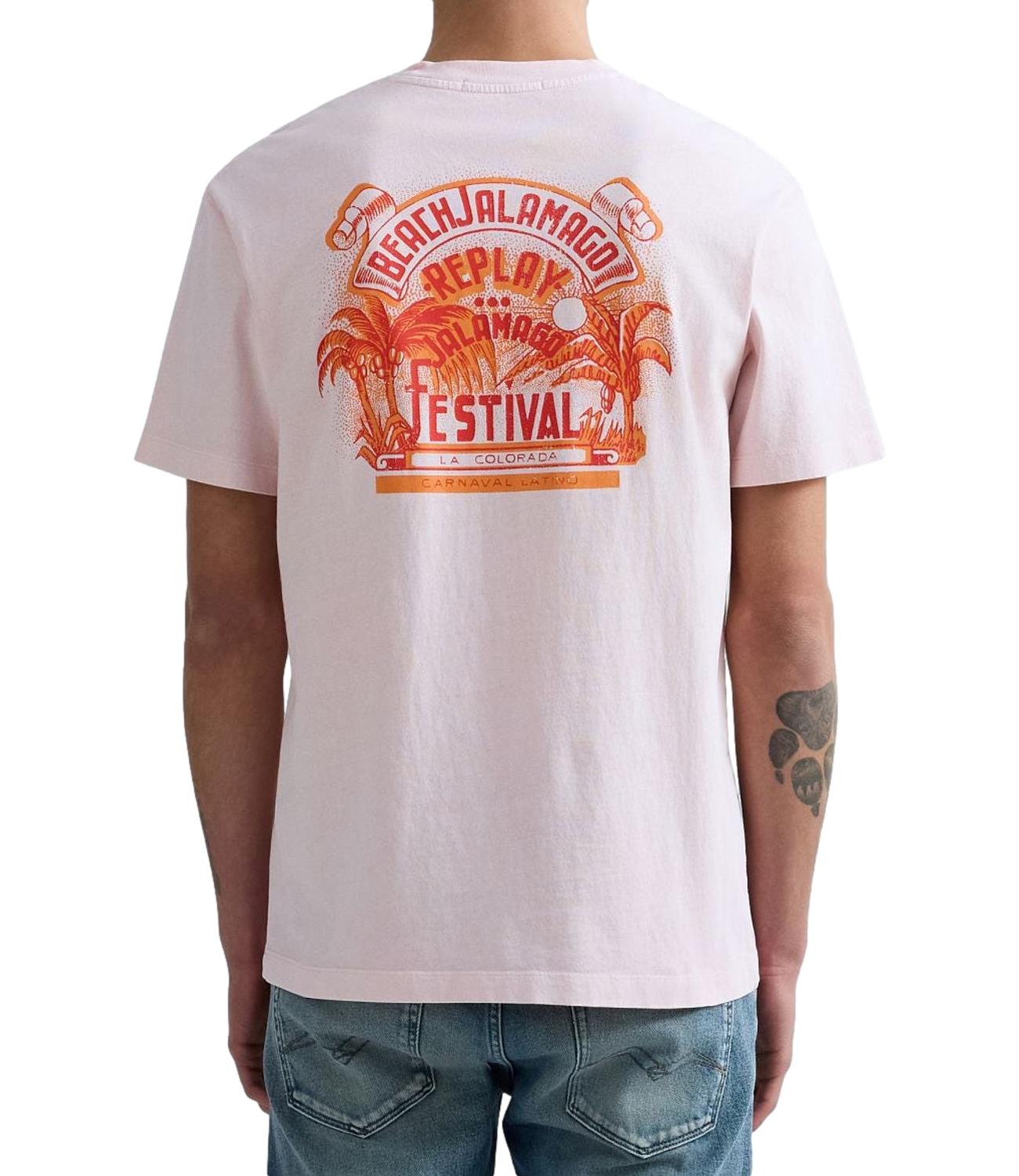 Replay T-Shirt da Uomo - Rosa - M3400.000.22662n