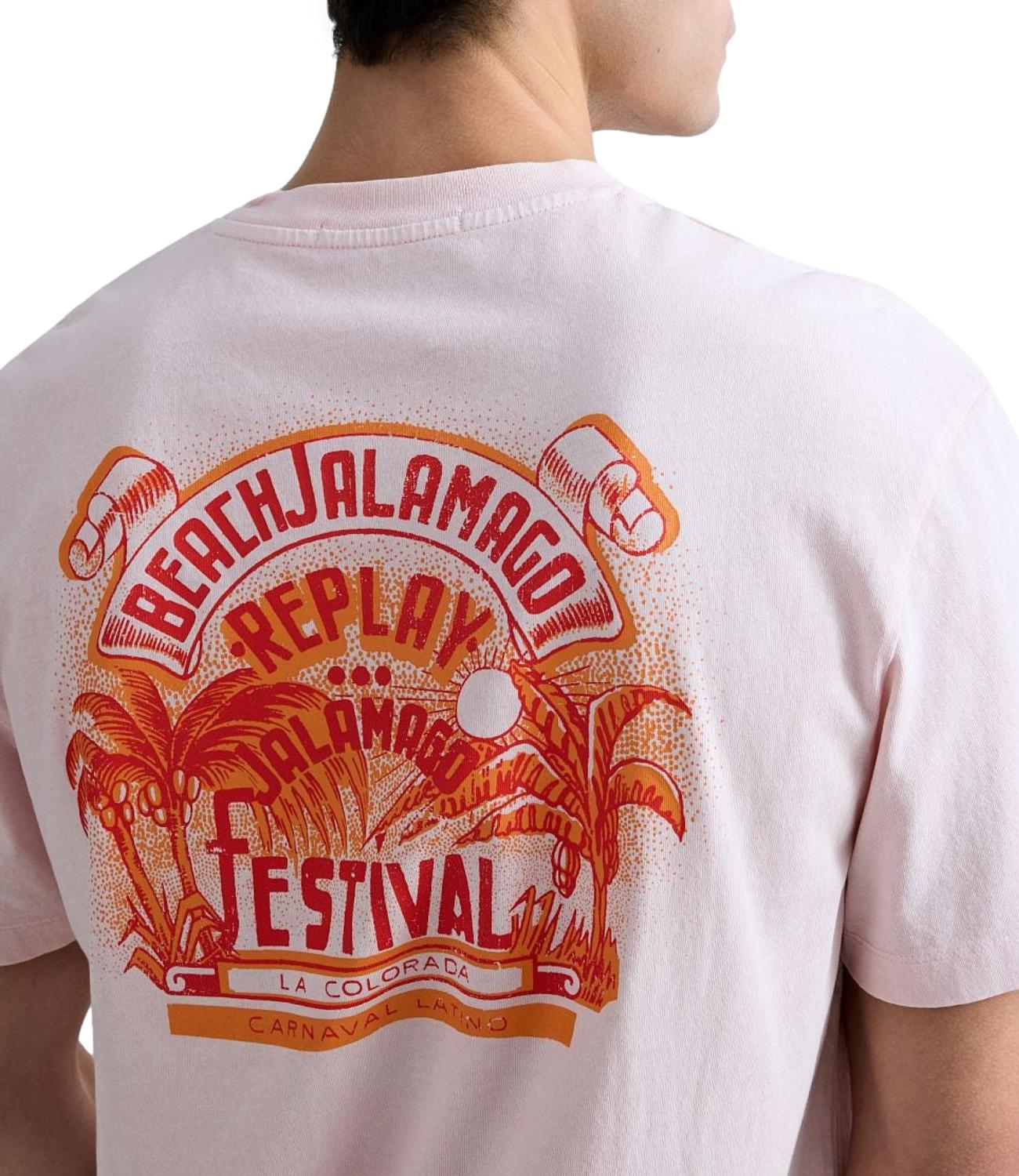 Replay T-Shirt da Uomo - Rosa - M3400.000.22662n