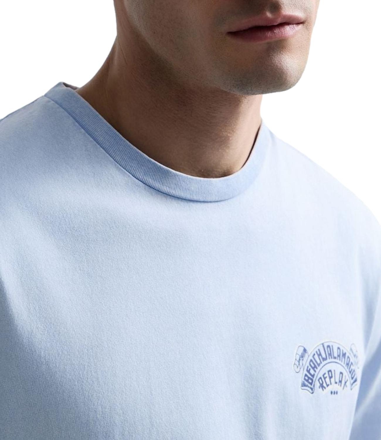 Replay T-Shirt da Uomo - Celeste - M3400.000.22662n
