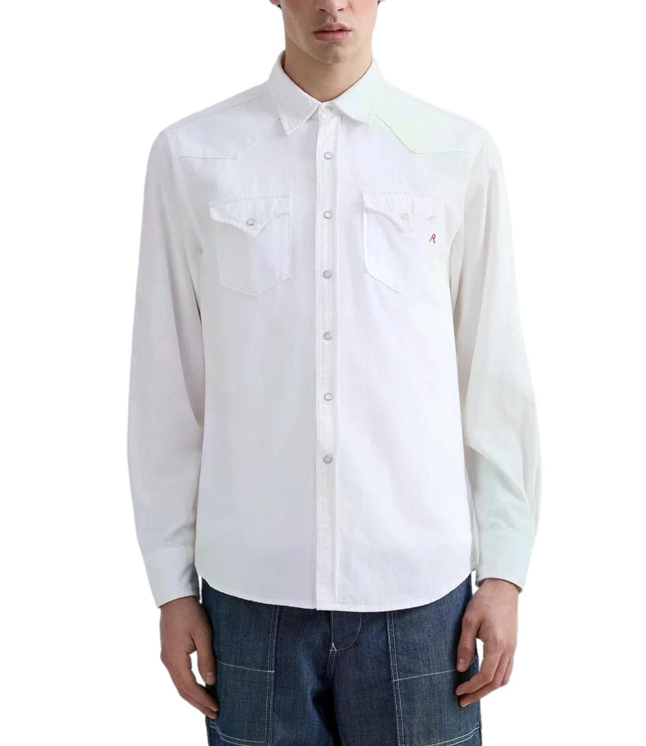 Replay Camicia jeans da Uomo - Bianco