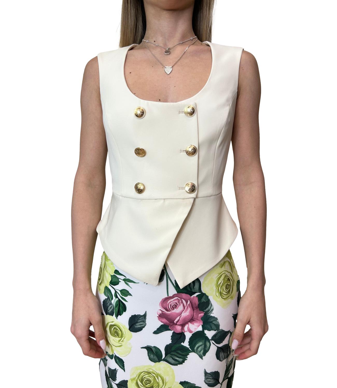 Silence Limited PENTA GILET HONEY New Milk Donna