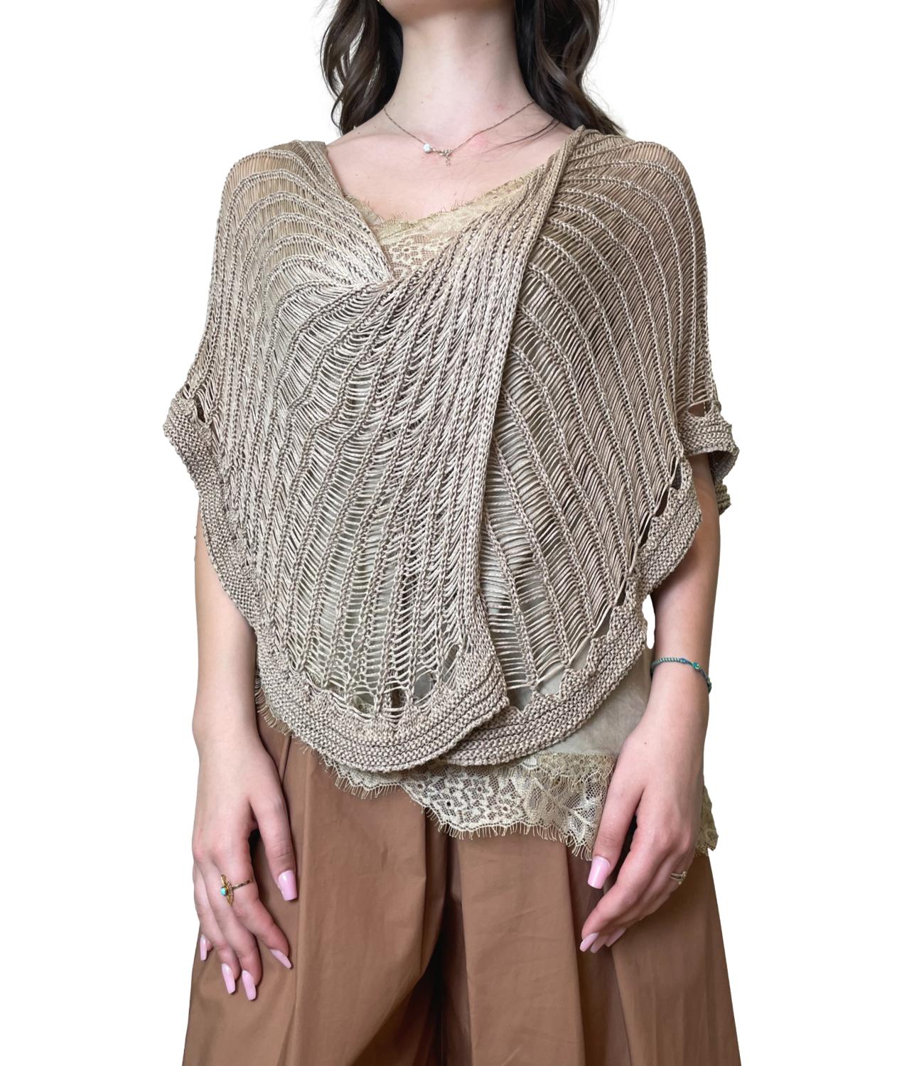 Studio It Poncho Beige Donna