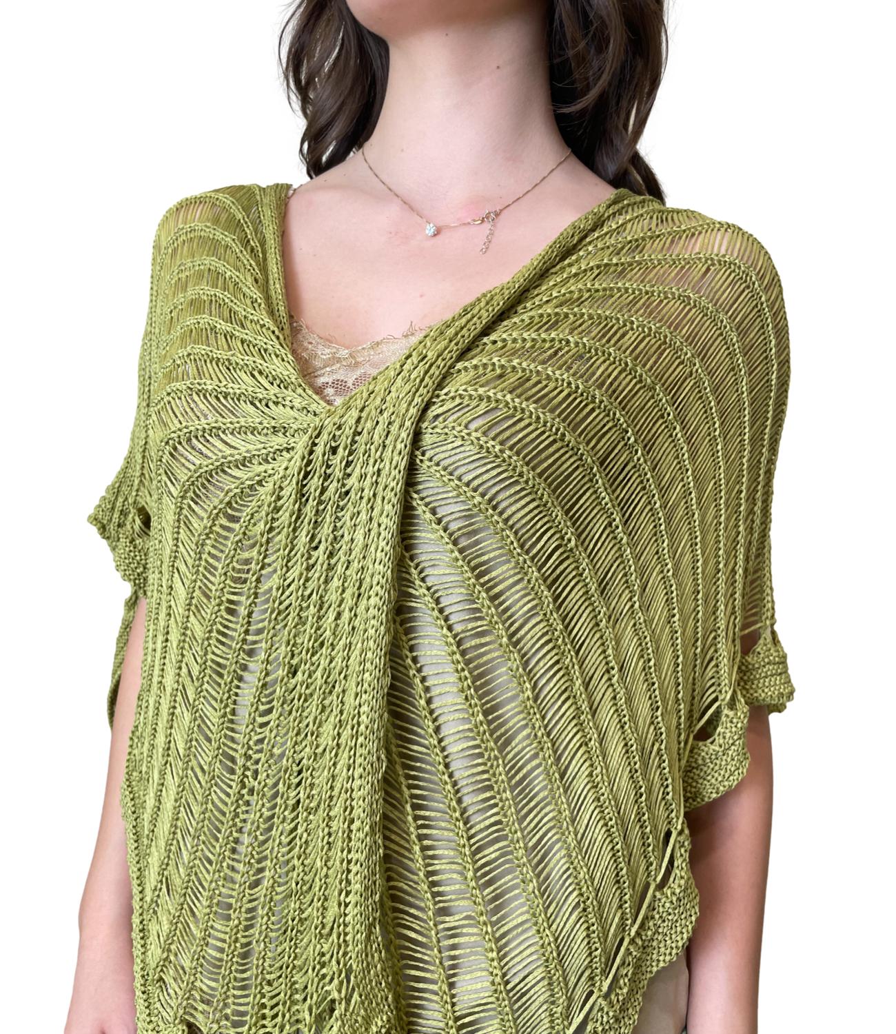 Studio It Poncho Verde Donna