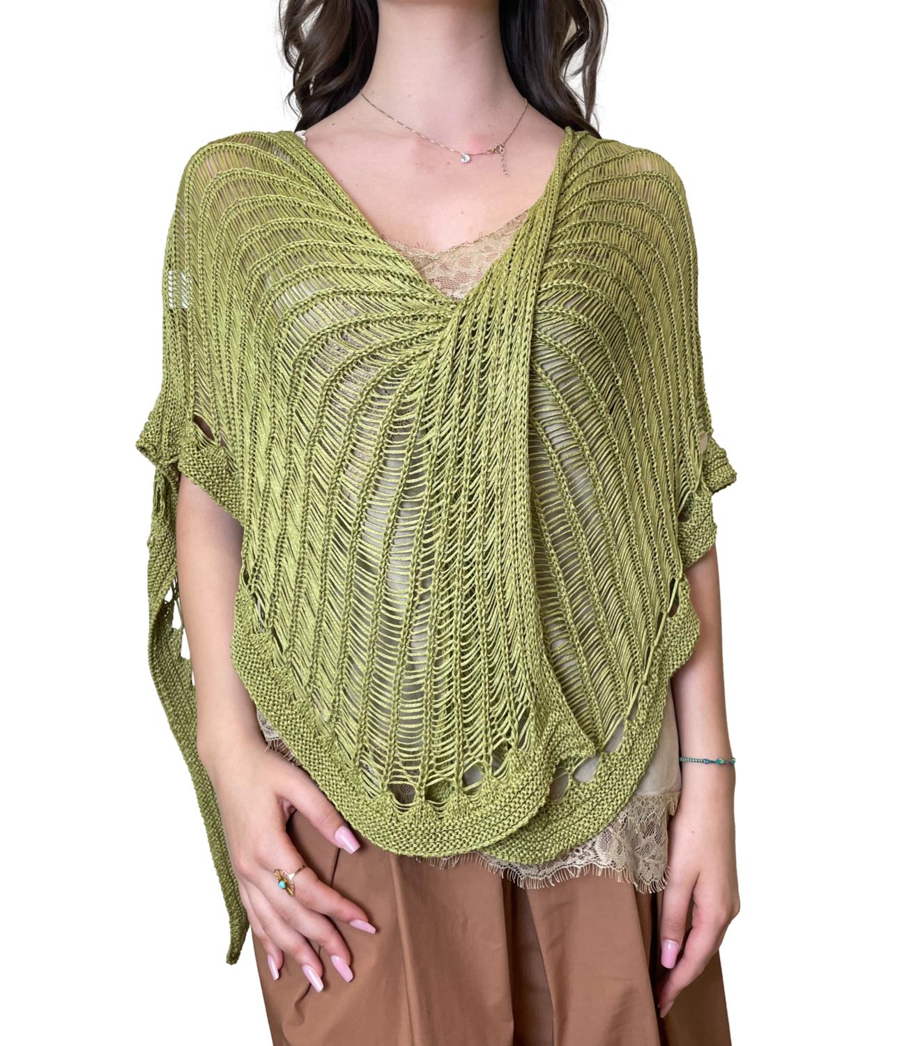 Studio It Poncho Verde Donna