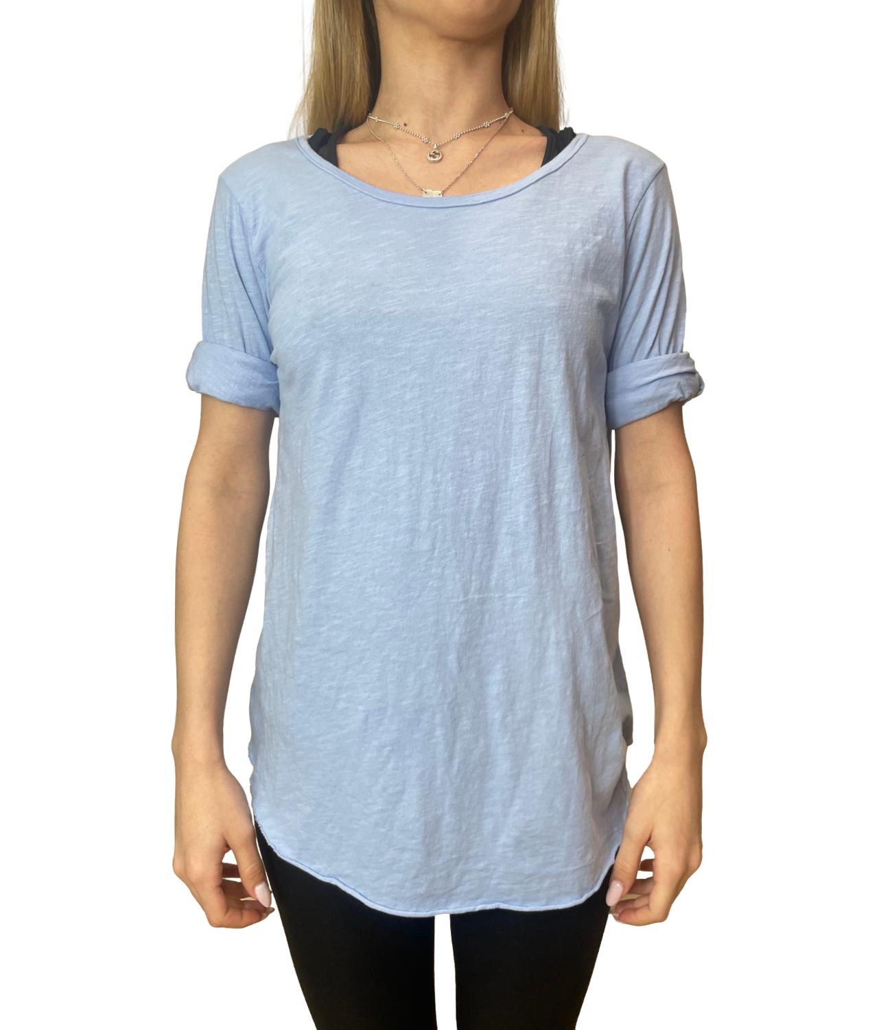 Studio It Maglia Girocollo Celeste Donna