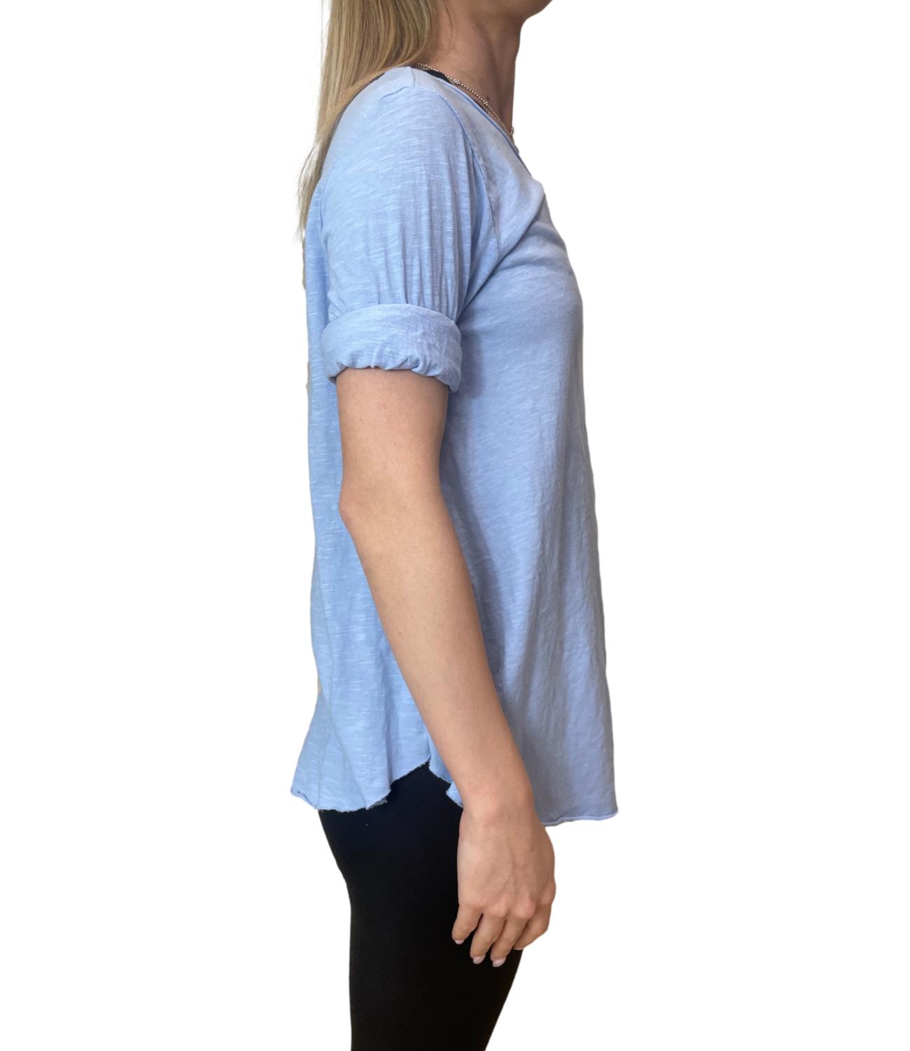 Studio It Maglia Girocollo Celeste Donna
