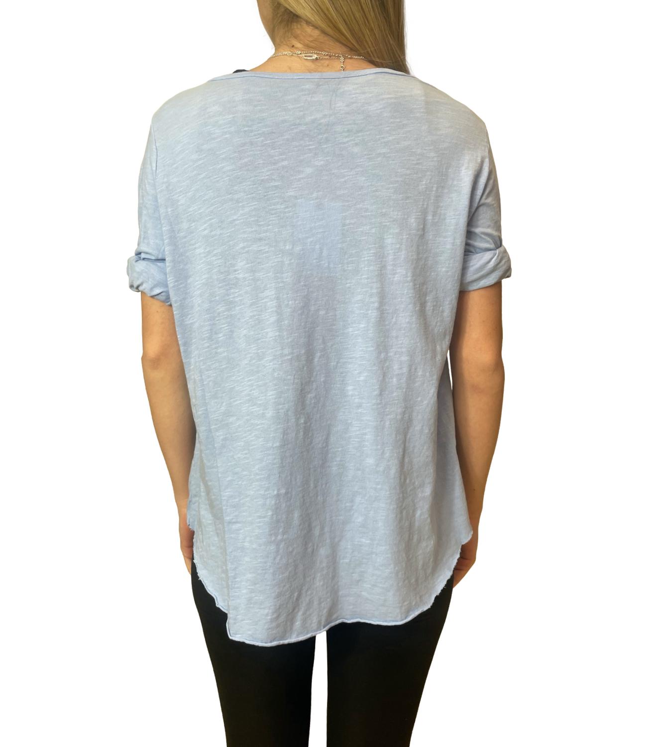 Studio It Maglia Girocollo Celeste Donna