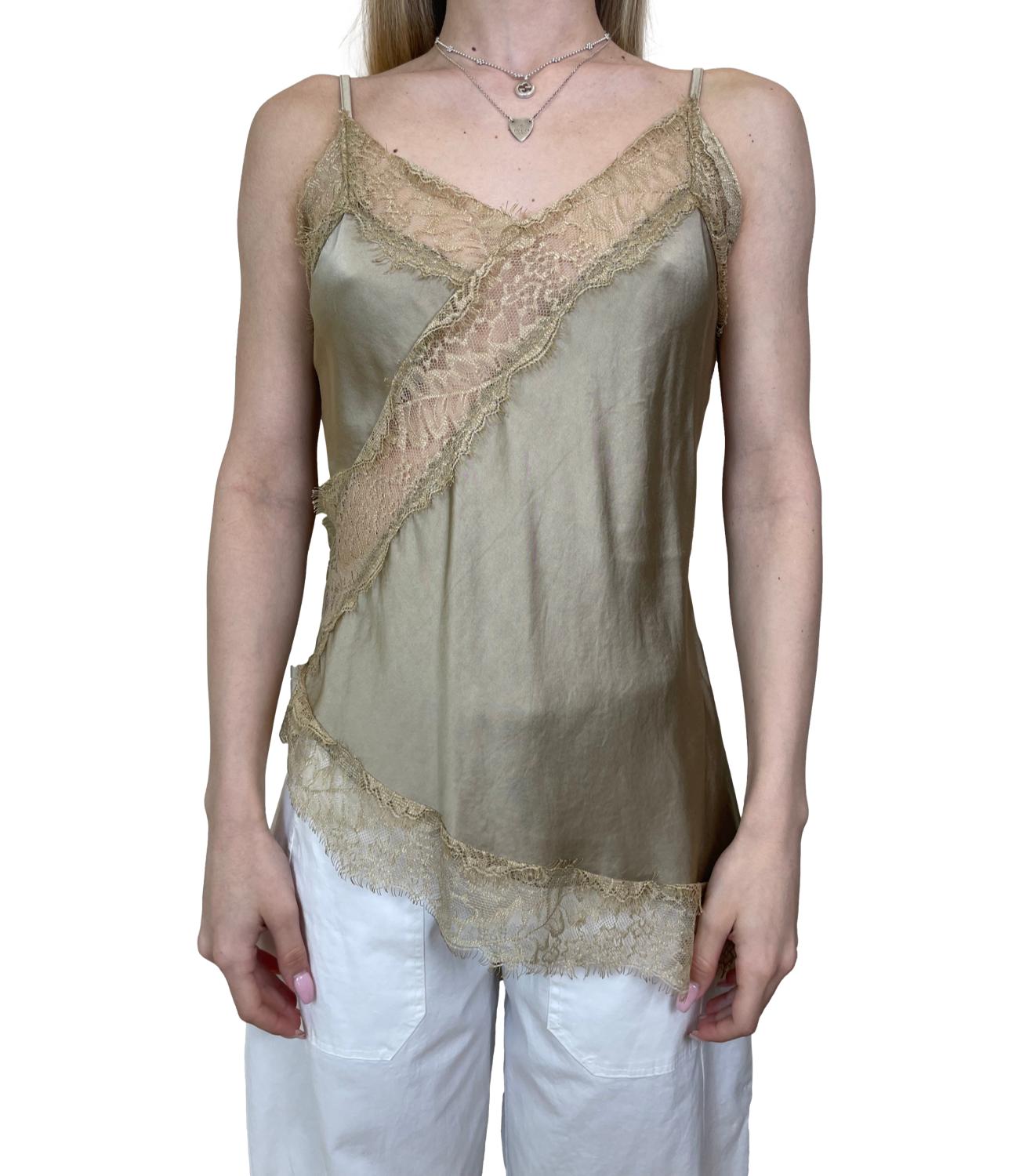 Studio It Canotta Pizzo Beige Donna