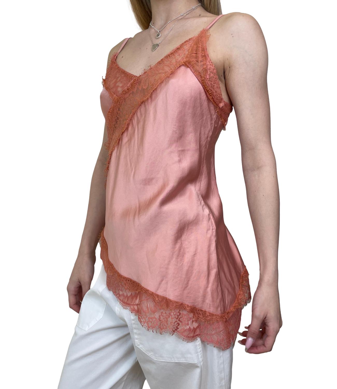 Studio It Canotta Pizzo Rosa Donna