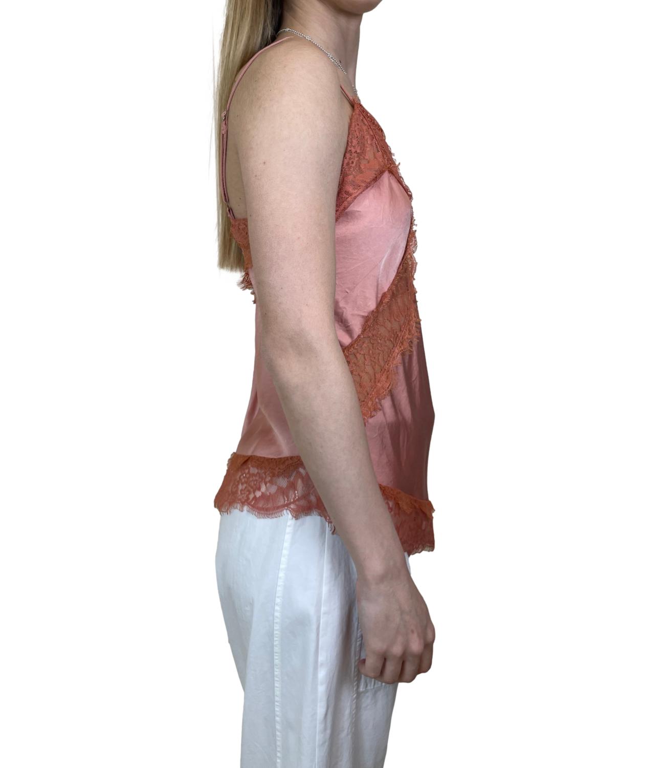 Studio It Canotta Pizzo Rosa Donna