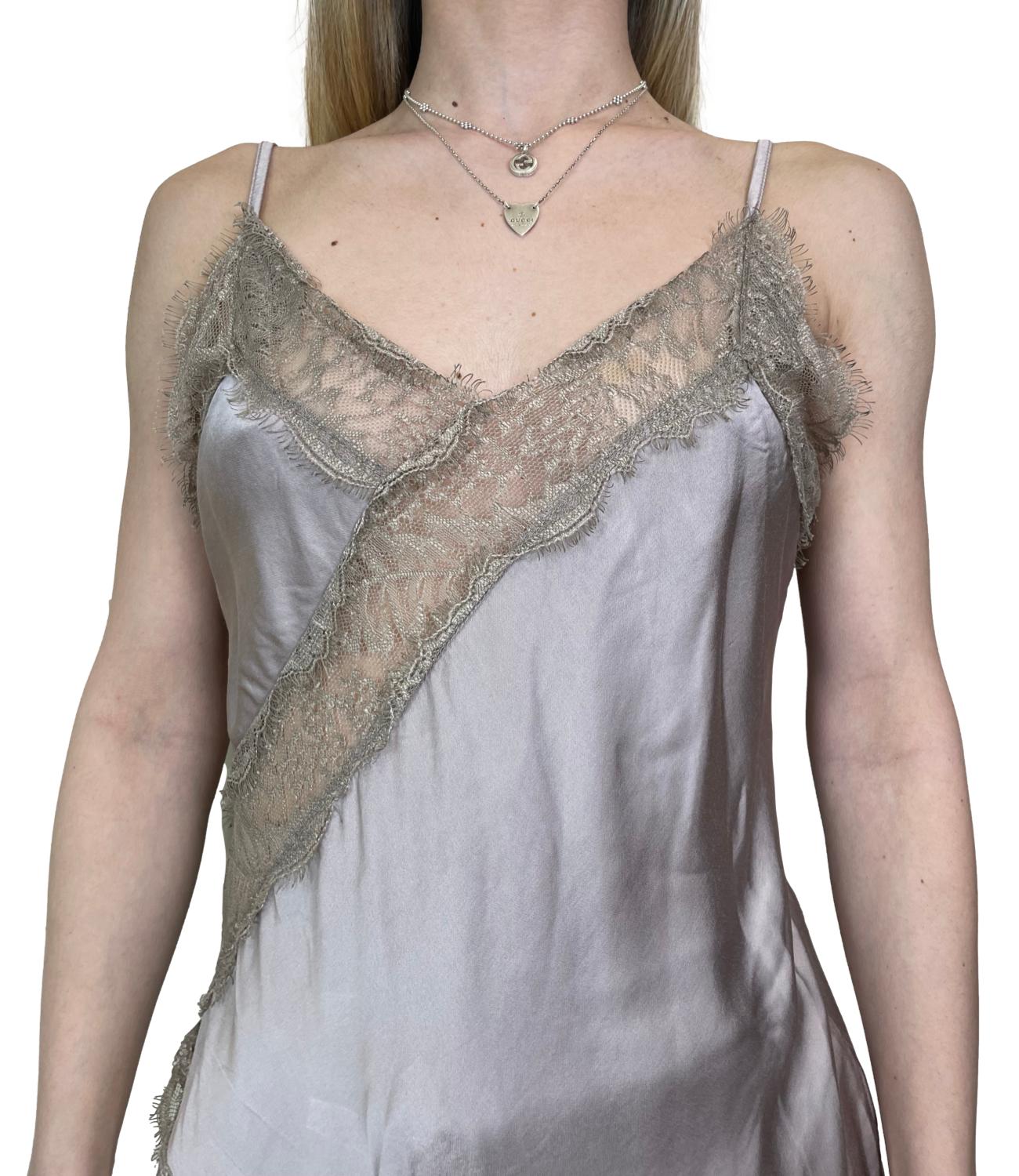 Studio It Canotta Pizzo Tortora Donna