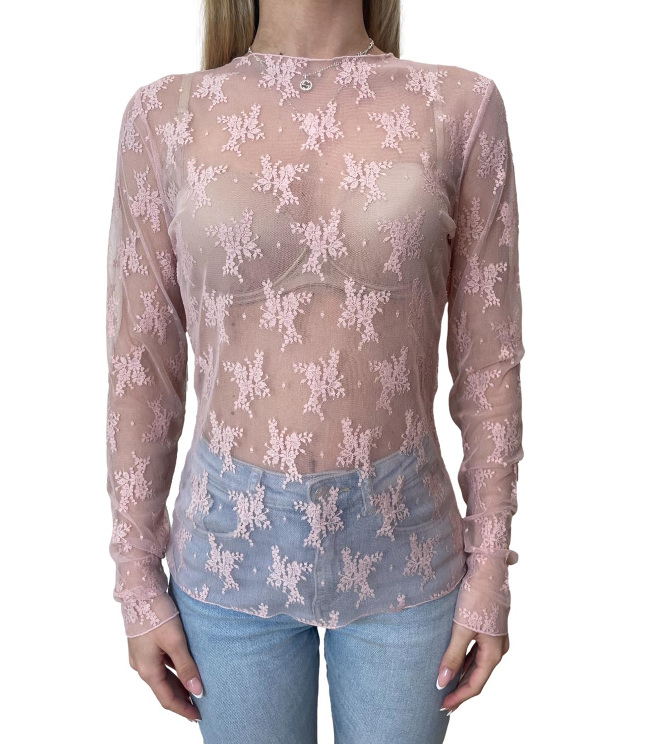 Susy Mix Maglia Pizzo Rosa