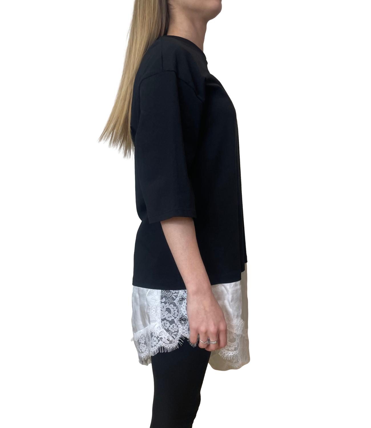 Susy Mix Maglia Pizzo Nero Donna