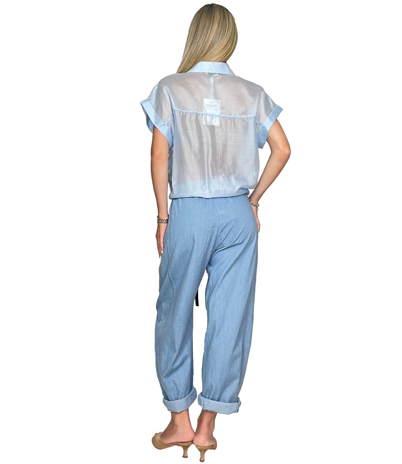 Susy Mix Camicia da Donna - Celeste - 26321