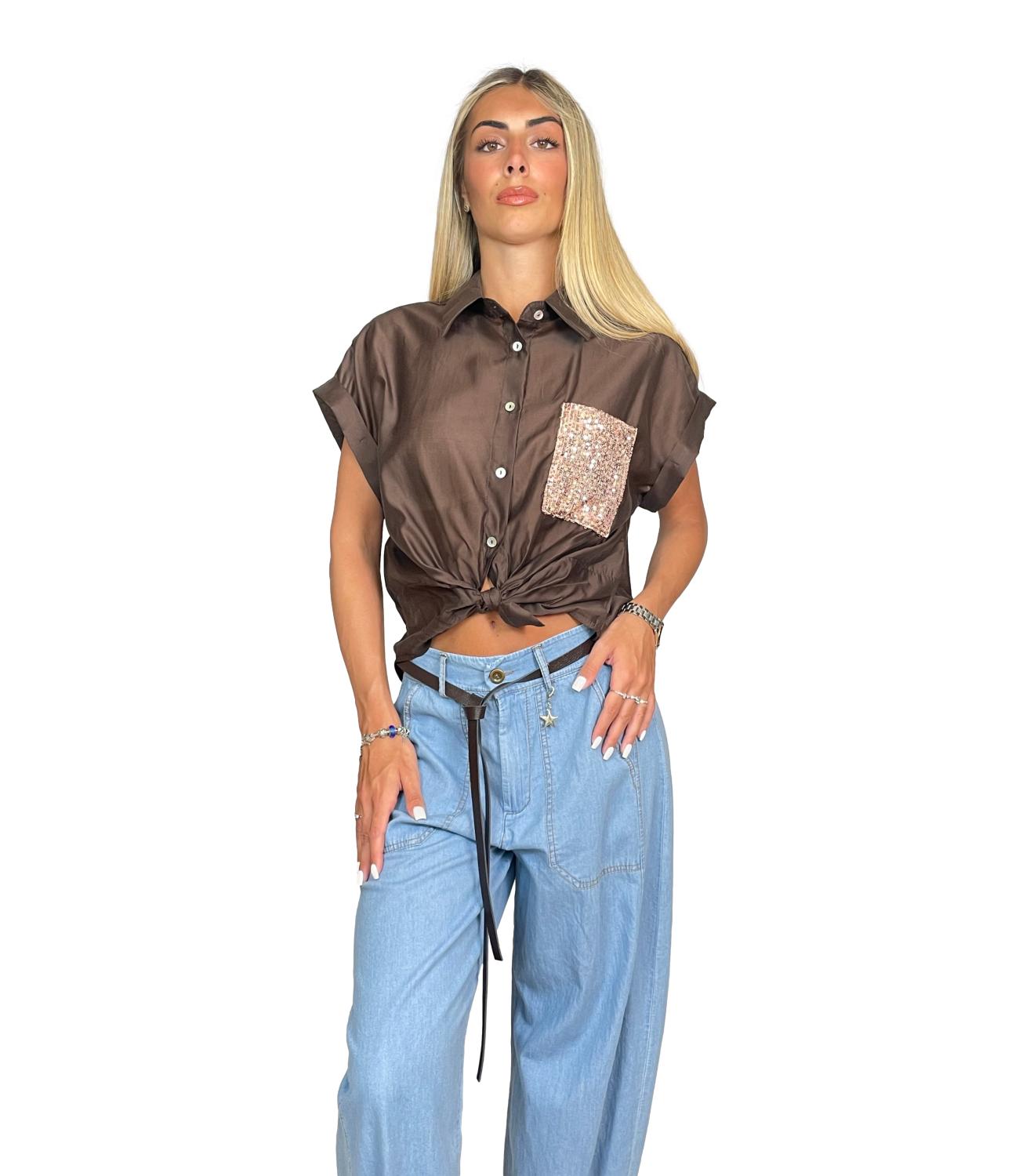 Susy Mix Camicia da Donna - Moro - 26321