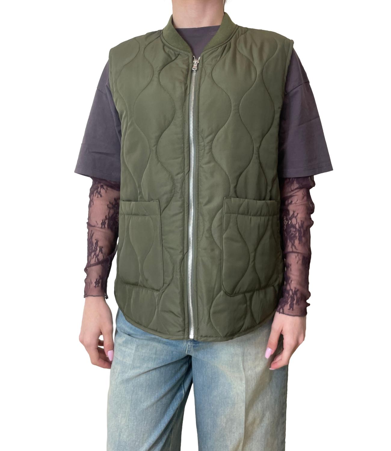 Susy Mix Gilet Verde Militare Donna