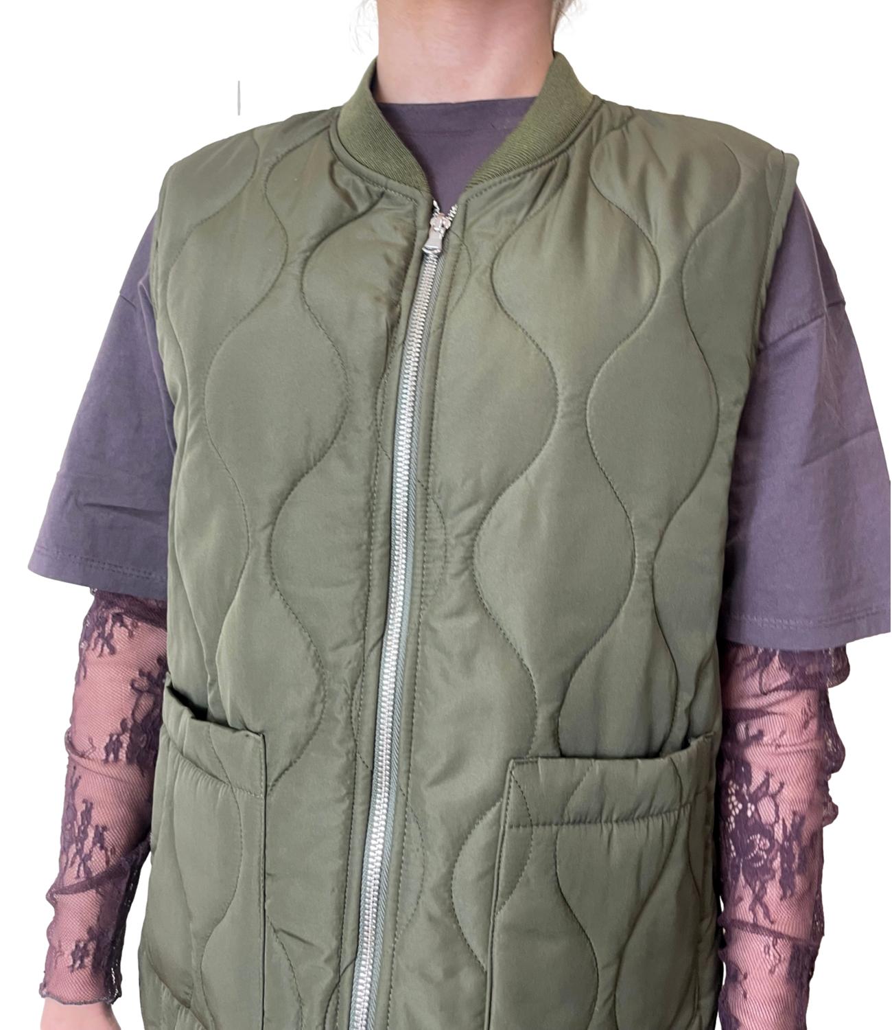 Susy Mix Gilet Verde Militare Donna