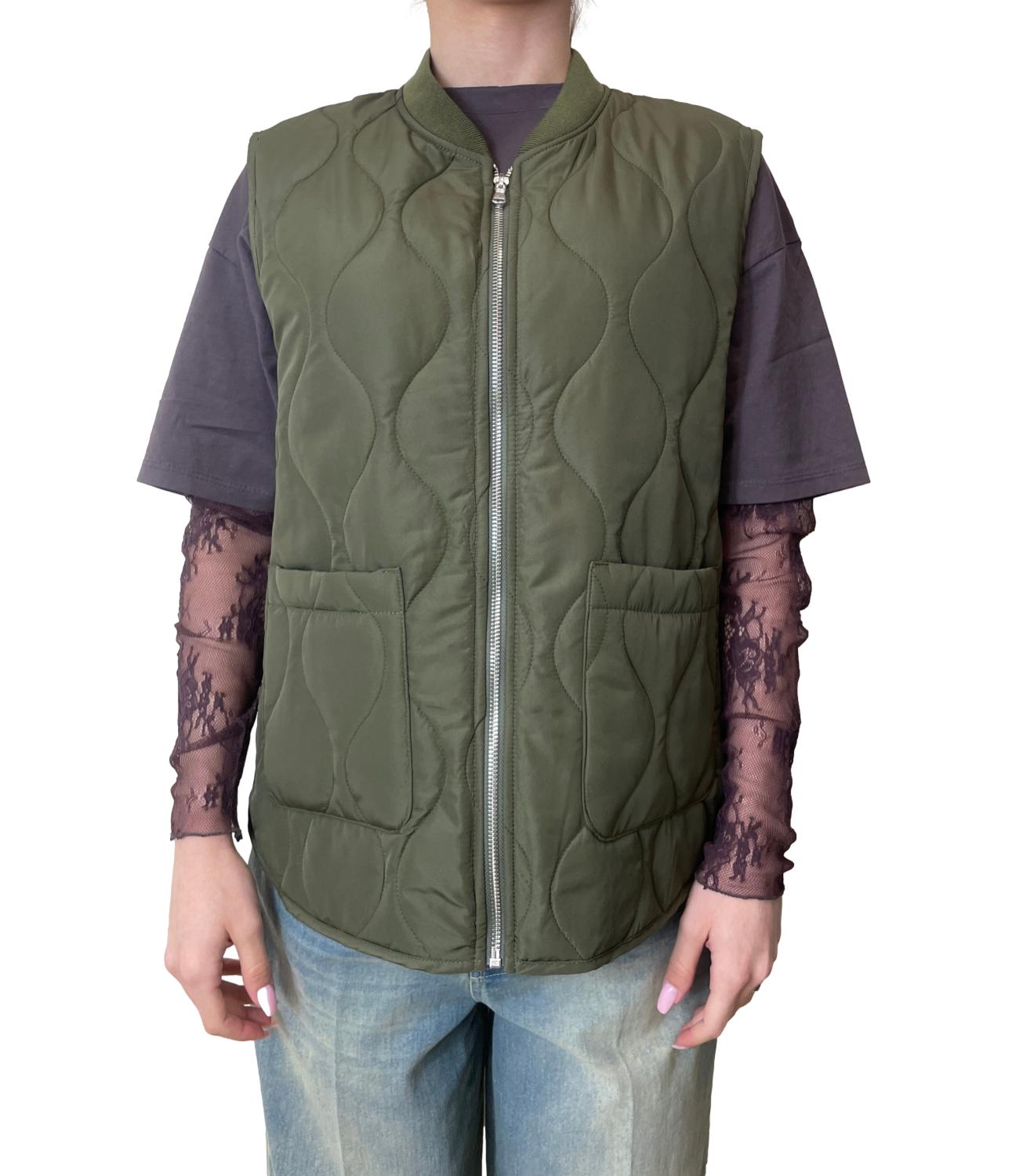 Susy Mix Gilet Verde Militare Donna