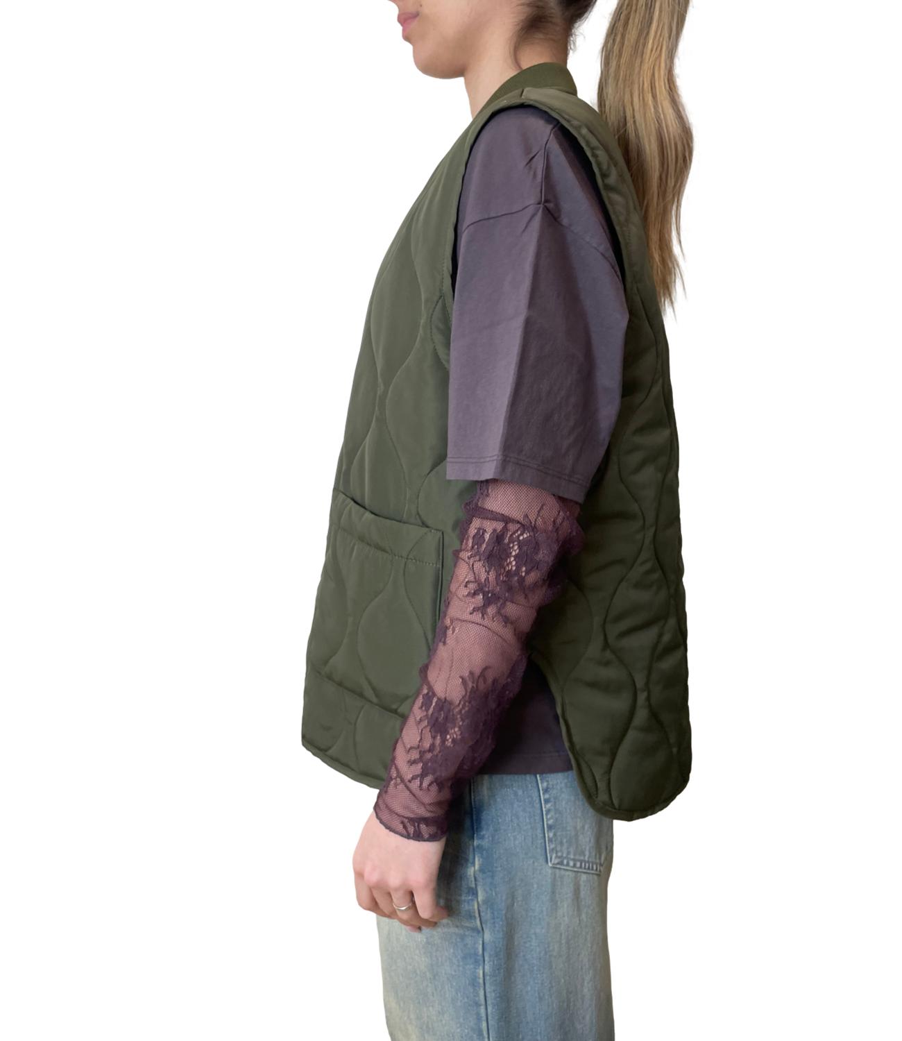 Susy Mix Gilet Verde Militare Donna