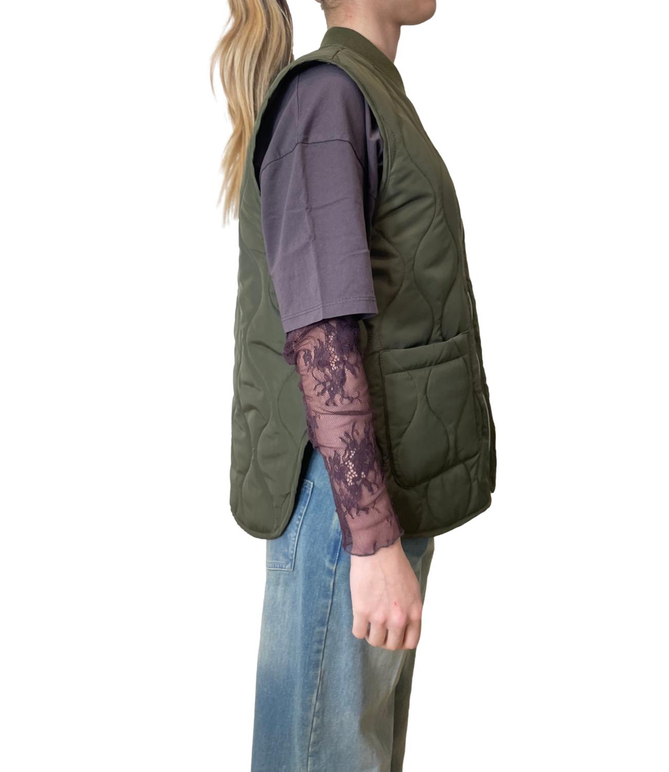 Susy Mix Gilet Verde Militare Donna