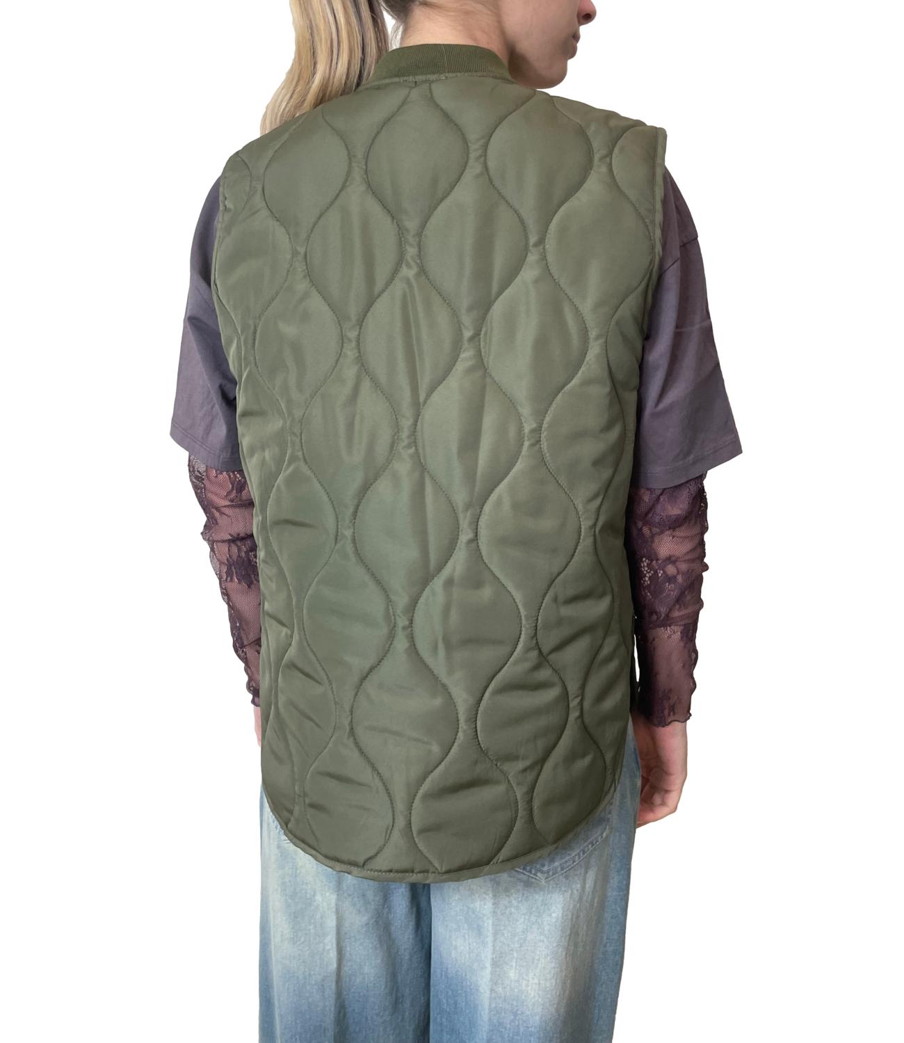 Susy Mix Gilet Verde Militare Donna