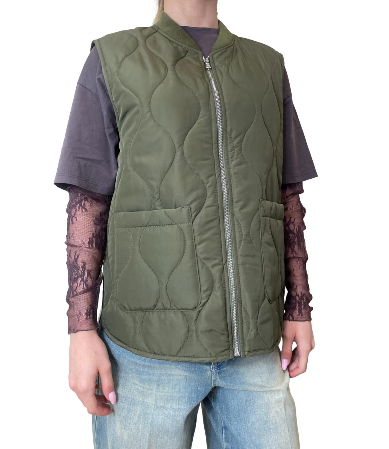 Susy Mix Gilet Verde Militare Donna