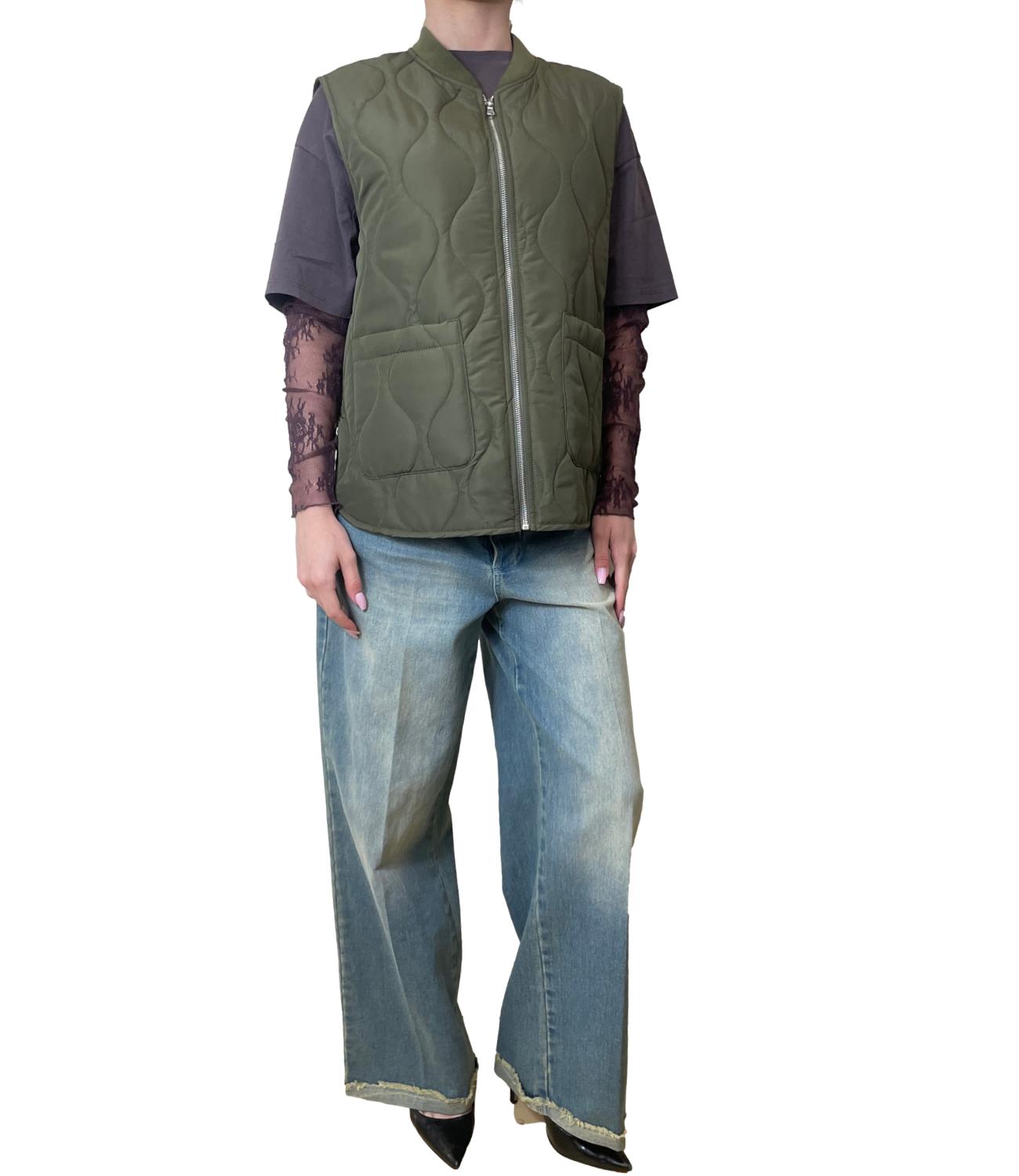 Susy Mix Gilet Verde Militare Donna