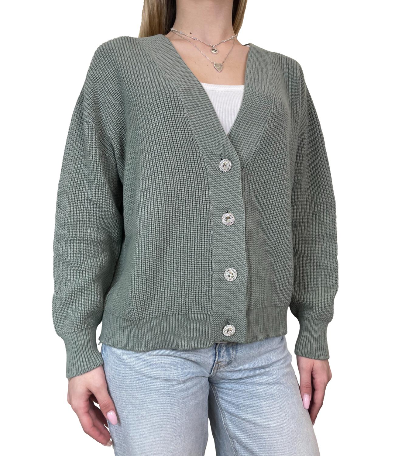 Susy Mix Cardigan Verde Militare Donna