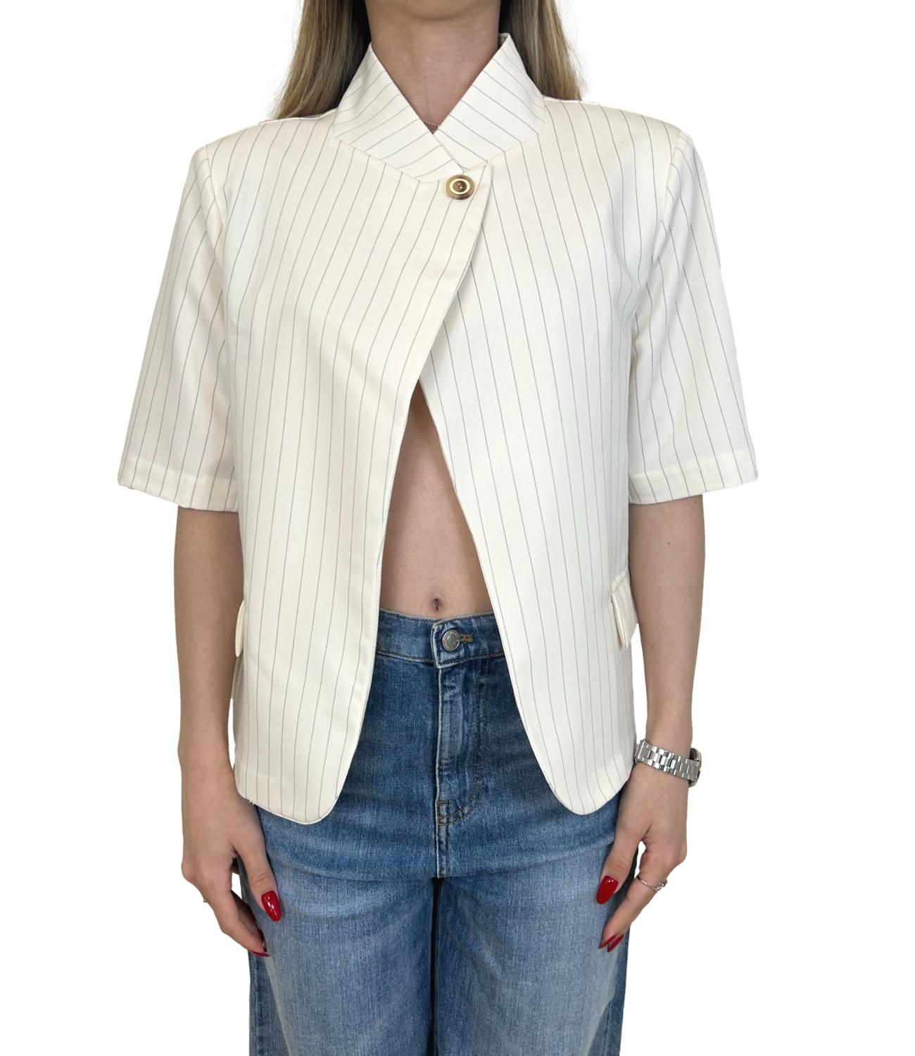 Susy Mix Giacca Bianco Gessato Donna
