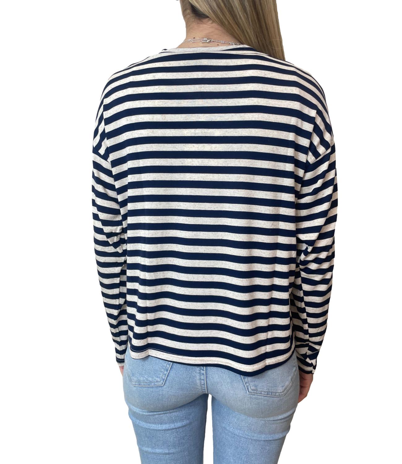 SUSY MIX maglia righe blu donna