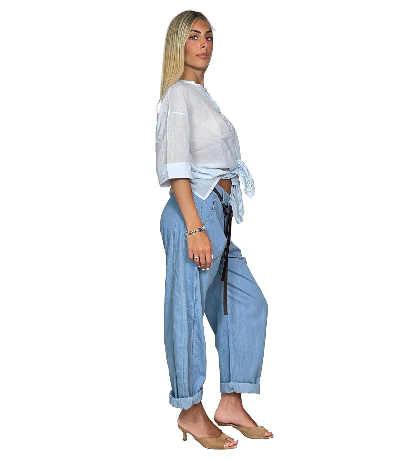 Susy Mix Camicia da Donna - Azzurro - G417cu