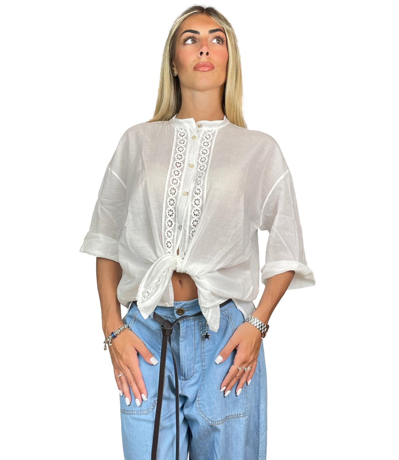 Susy Mix Camicia da Donna - Latte - G417cu