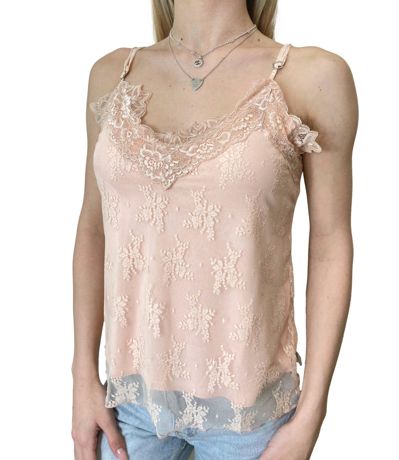 Susy Mix Top Pizzo Rosa Donna