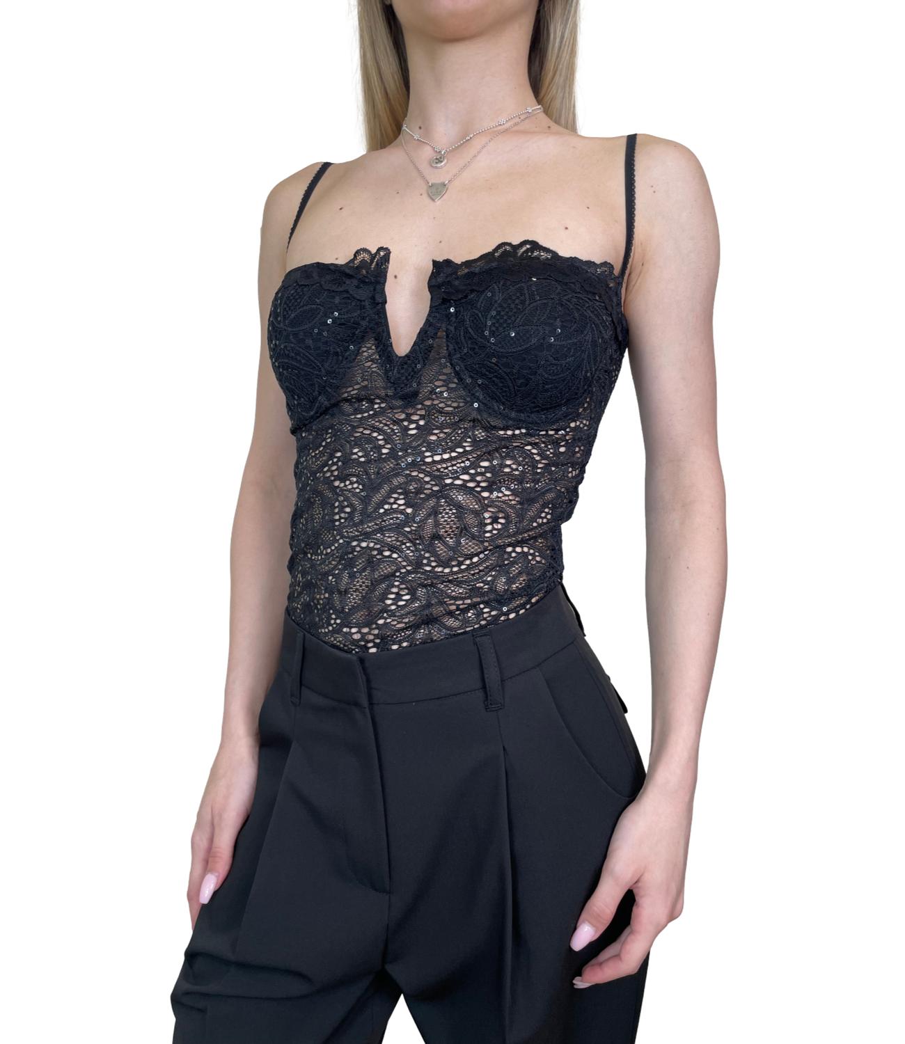 Susy Mix Body Pizzo Nero Donna