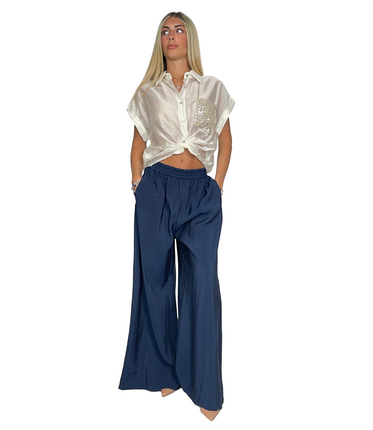 Susy Mix Pantalone da Donna - Blu - T2445c9