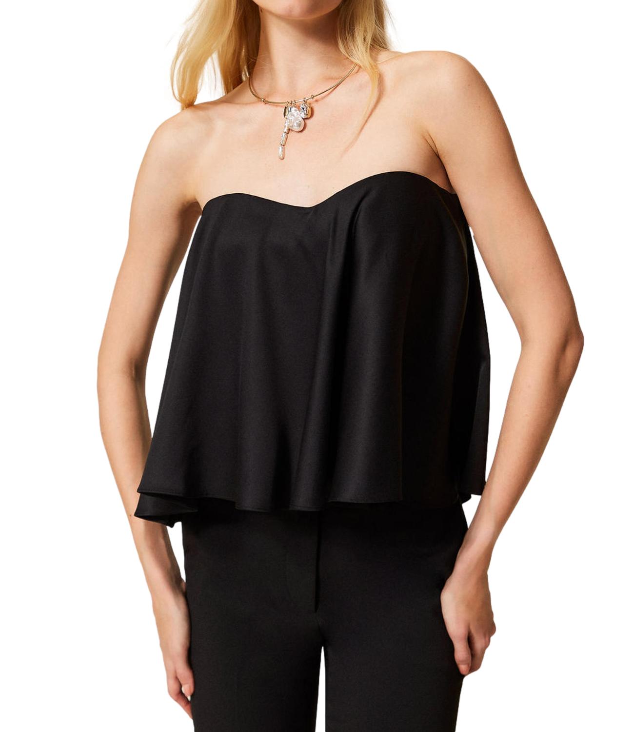 Twinset Top Svasato Decolte' nero donna