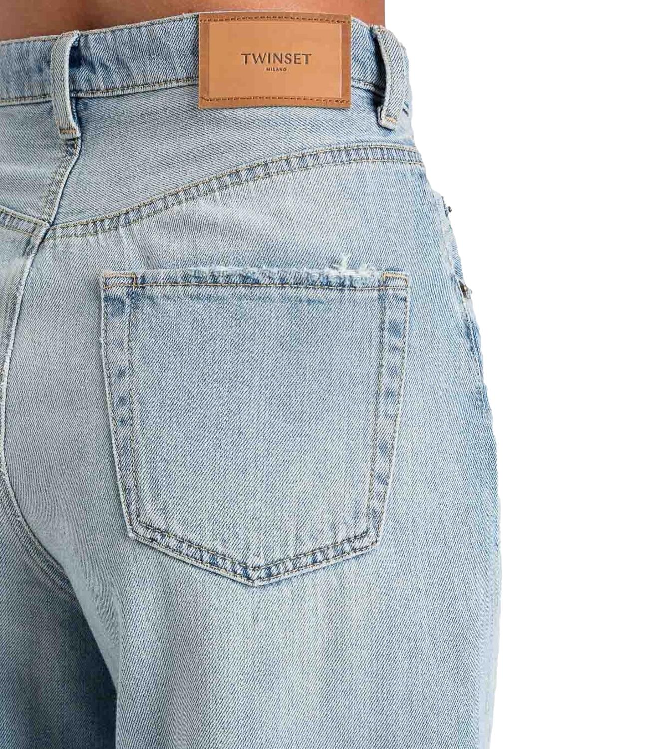 Twinset Pantalone Denim Chiaro Donna