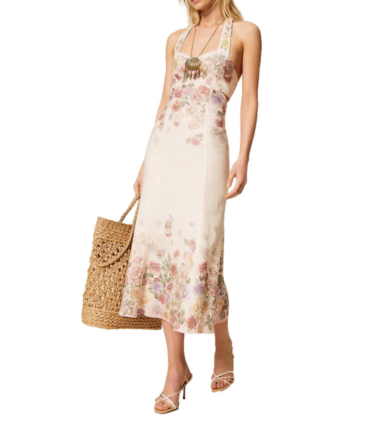 Twinset Abito Panna Floreale Donna