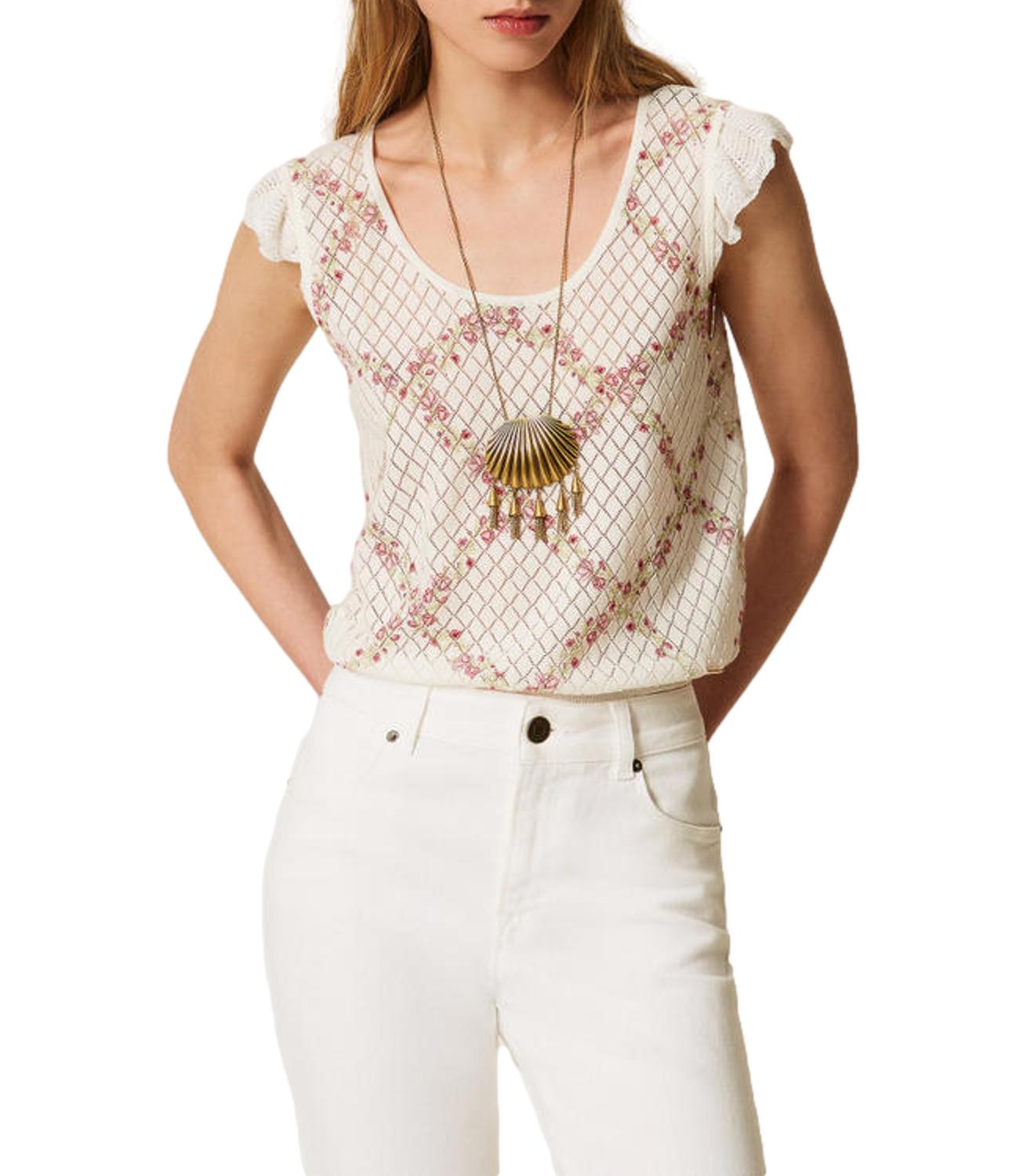 Twinset Top Delicate Geometries Pastel Donna