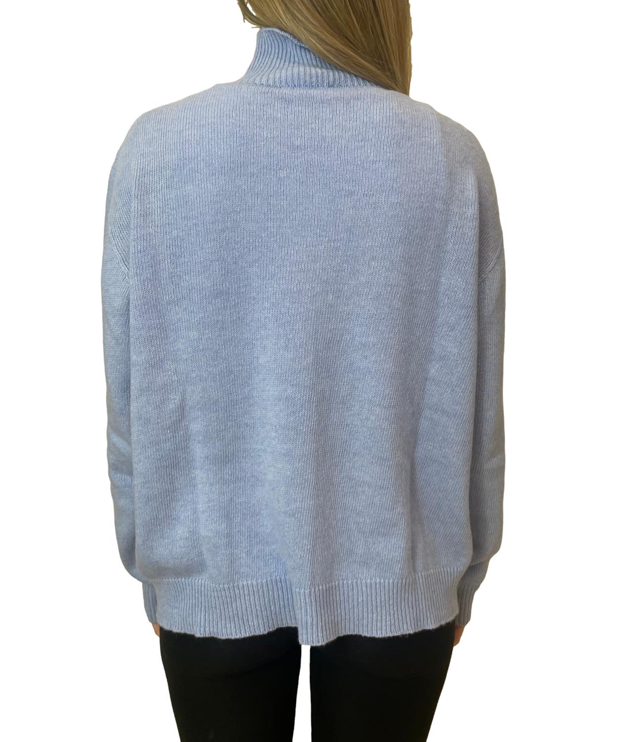 Vicolo Maglia Over Celeste Donna