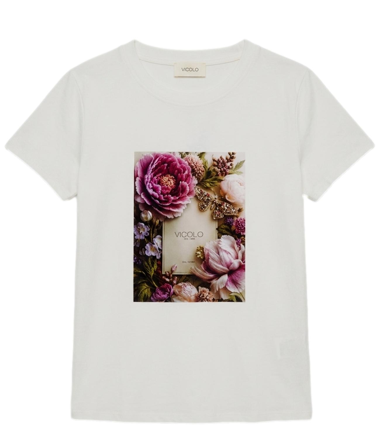 Vicolo T-Shirt da Donna - Bianco - Rab1022
