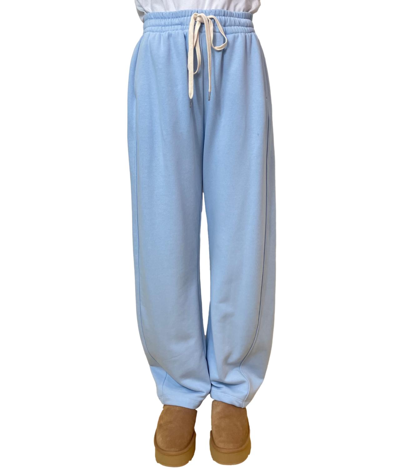 Vicolo Pantalone Felpa Celeste Donna