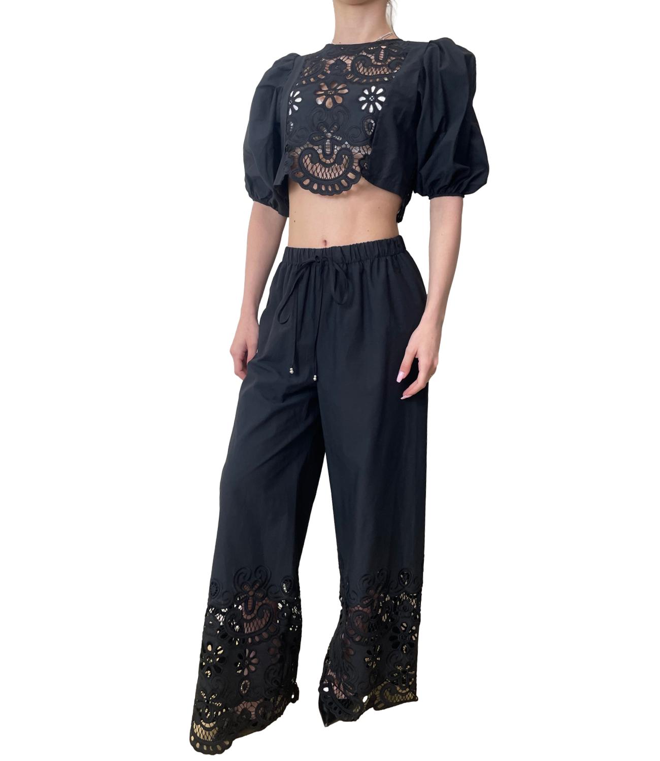 Vicolo Pantalone Pizzo Nero Donna