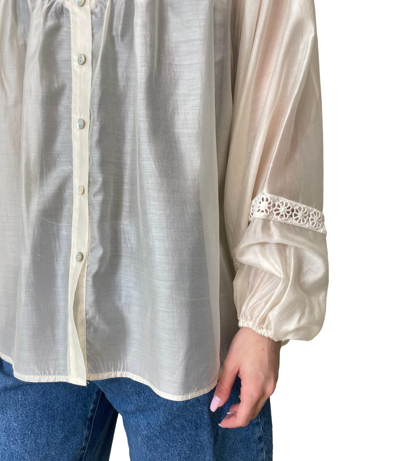 Vicolo Camicia Ricamata Beige Donna