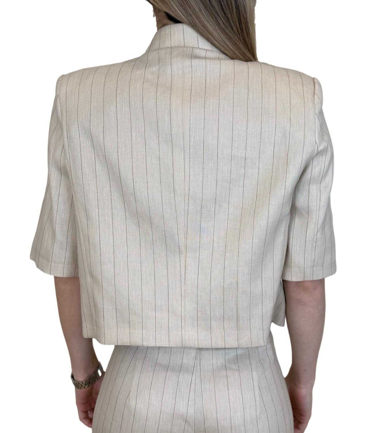 Vicolo Giacca Beige a righe Donna