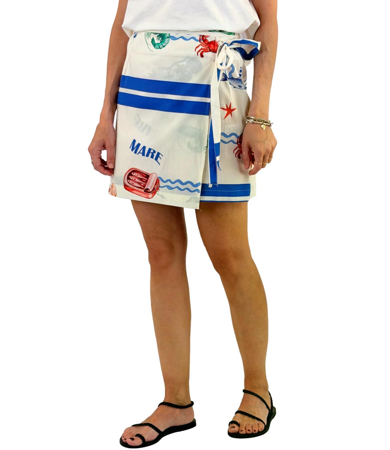 Vicolo Gonna da Donna - Bianco/blu - Tab3197