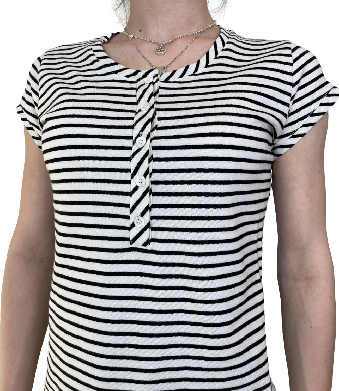 Vicolo T-shirt Righe Burro/Nero Donna