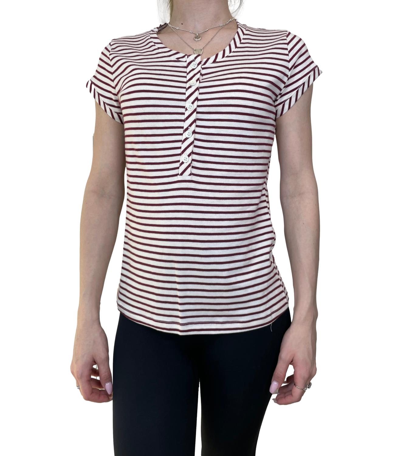 Vicolo T-shirt Righe Burro/India Donna