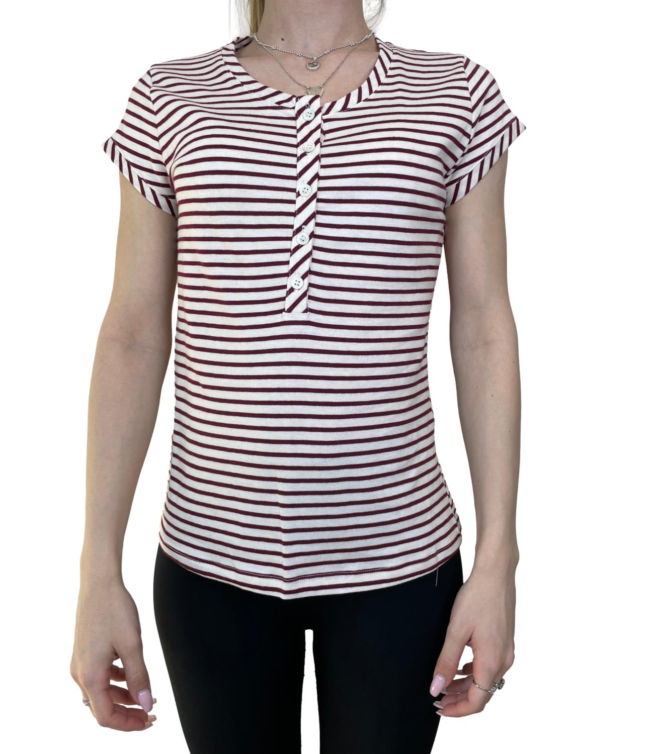 Vicolo T-shirt Righe Burro/India Donna